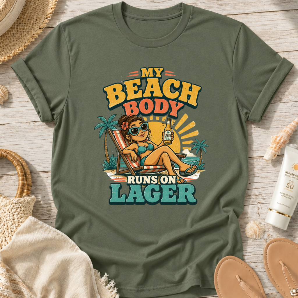 My Beach Body Runs on Lager T-Shirt
