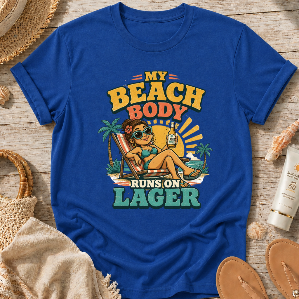 My Beach Body Runs on Lager T-Shirt
