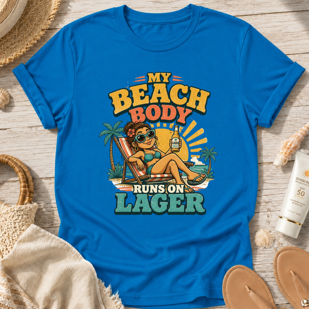 My Beach Body Runs on Lager T-Shirt