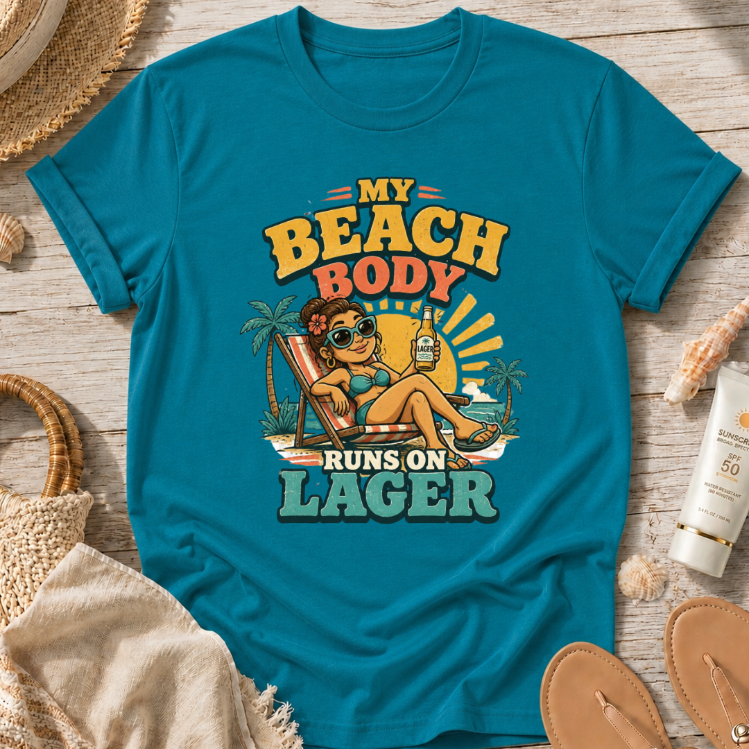 My Beach Body Runs on Lager T-Shirt