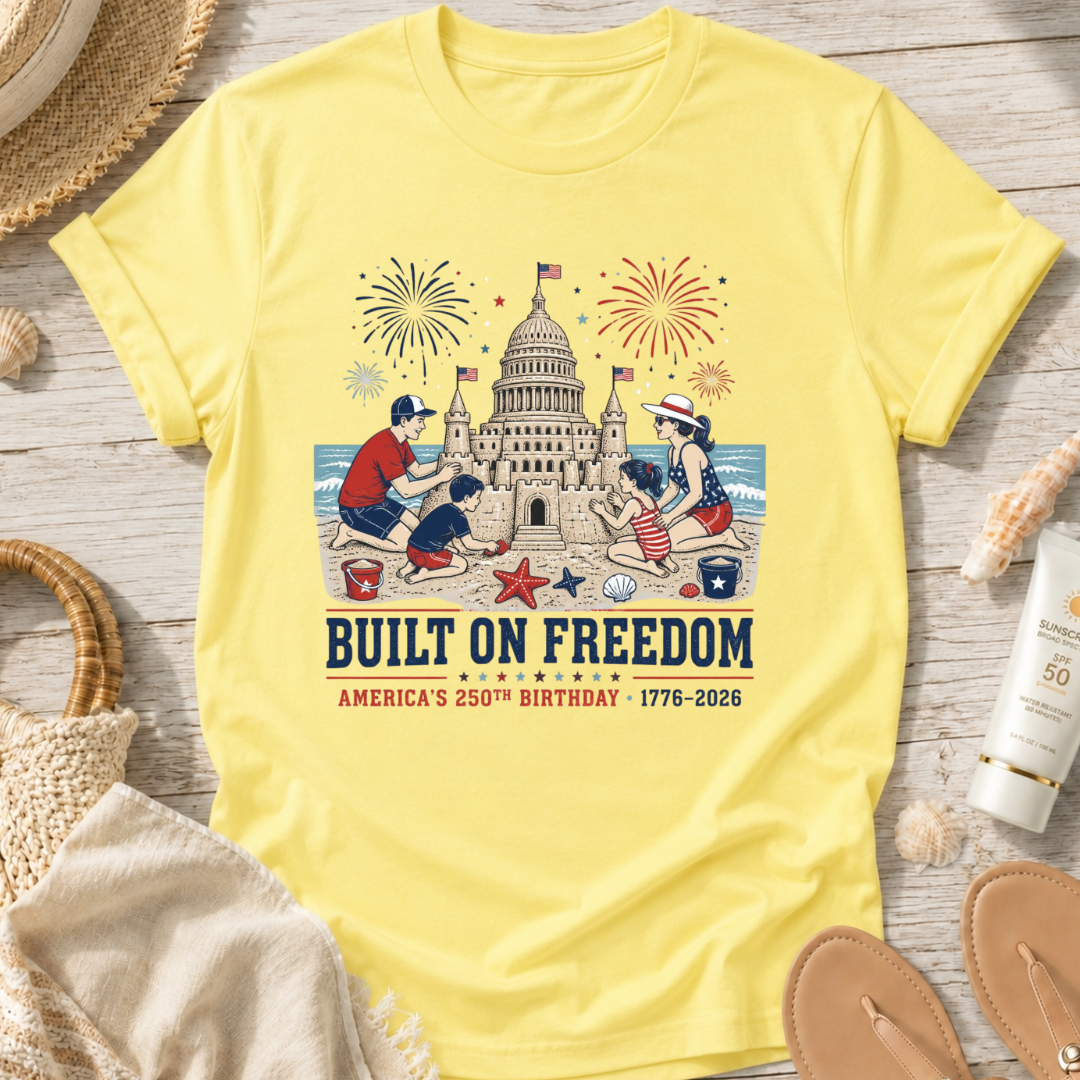 Built on Freedom Sandcastle T-Shirt
