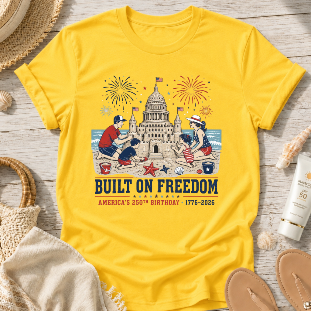 Built on Freedom Sandcastle T-Shirt