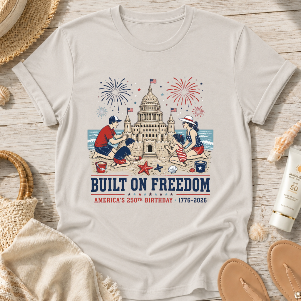 Built on Freedom Sandcastle T-Shirt