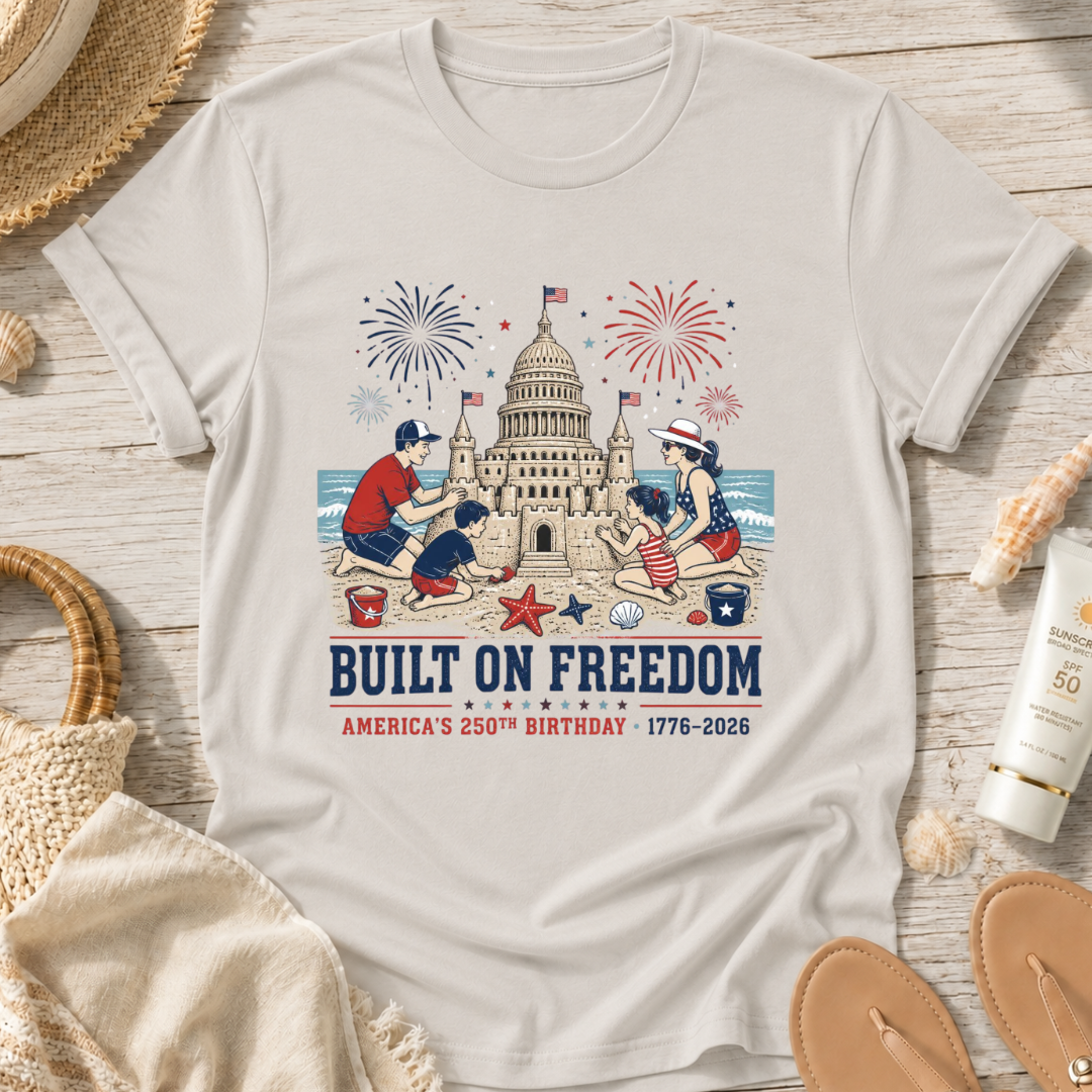 Built on Freedom Sandcastle T-Shirt