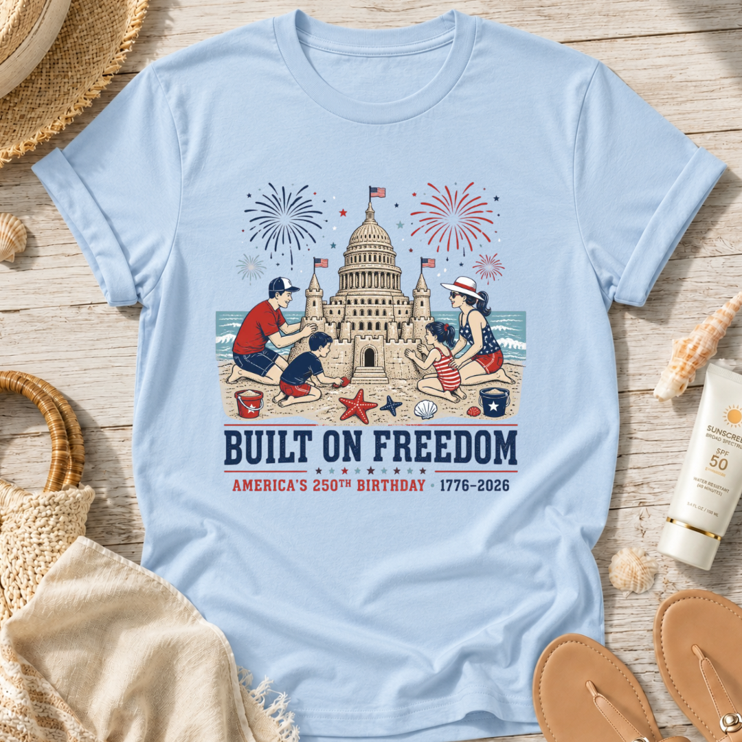 Built on Freedom Sandcastle T-Shirt