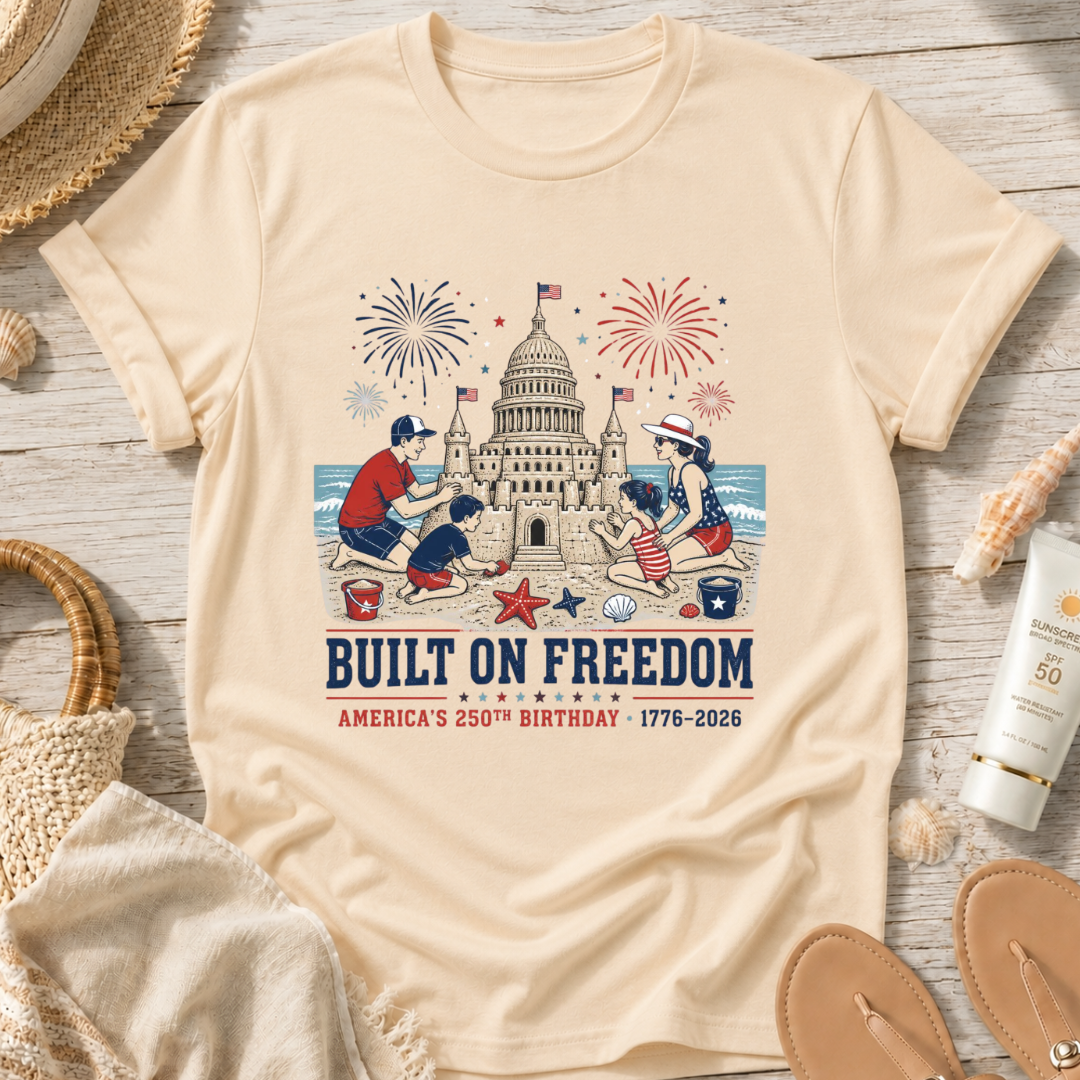 Built on Freedom Sandcastle T-Shirt