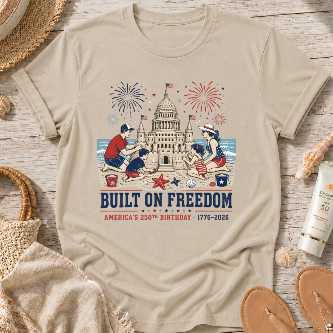 Built on Freedom Sandcastle T-Shirt