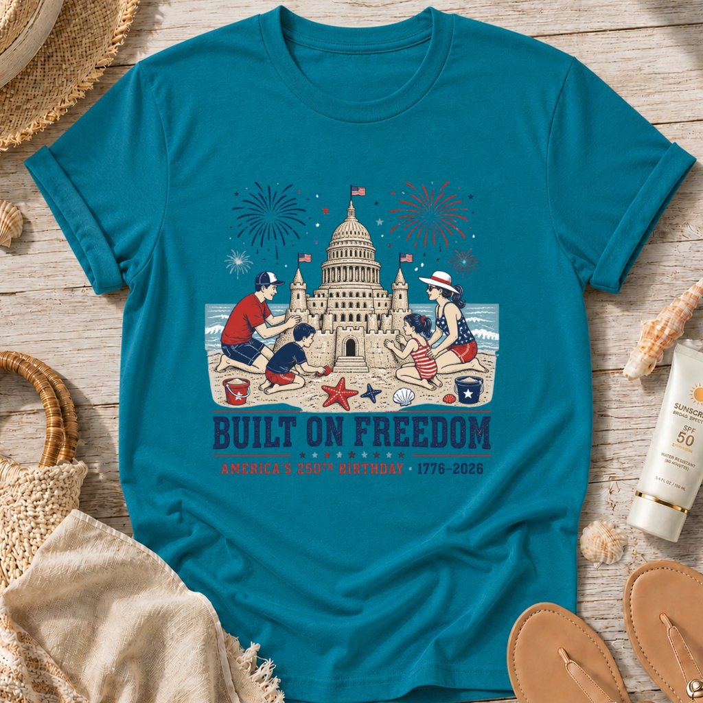Built on Freedom Sandcastle T-Shirt