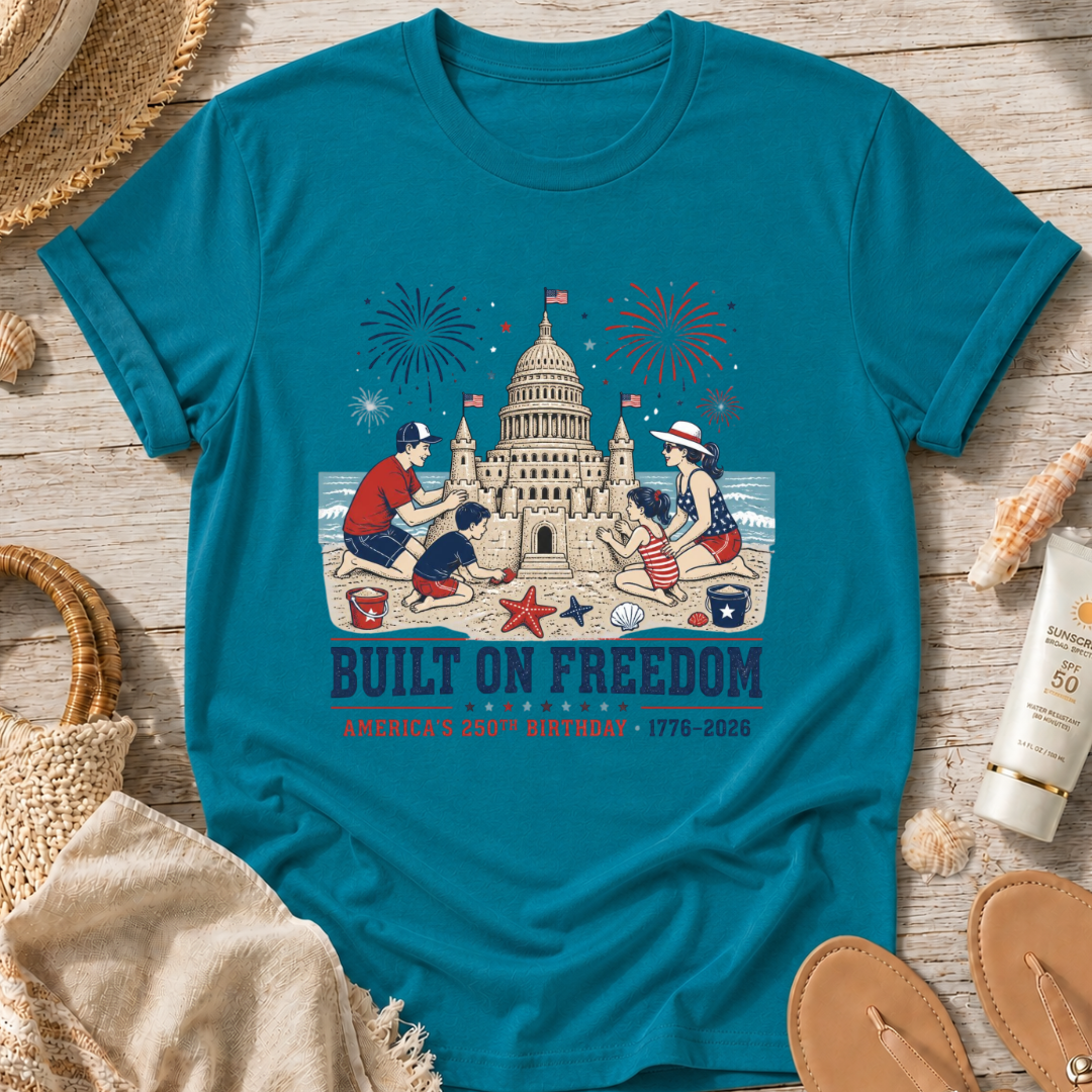 Built on Freedom Sandcastle T-Shirt