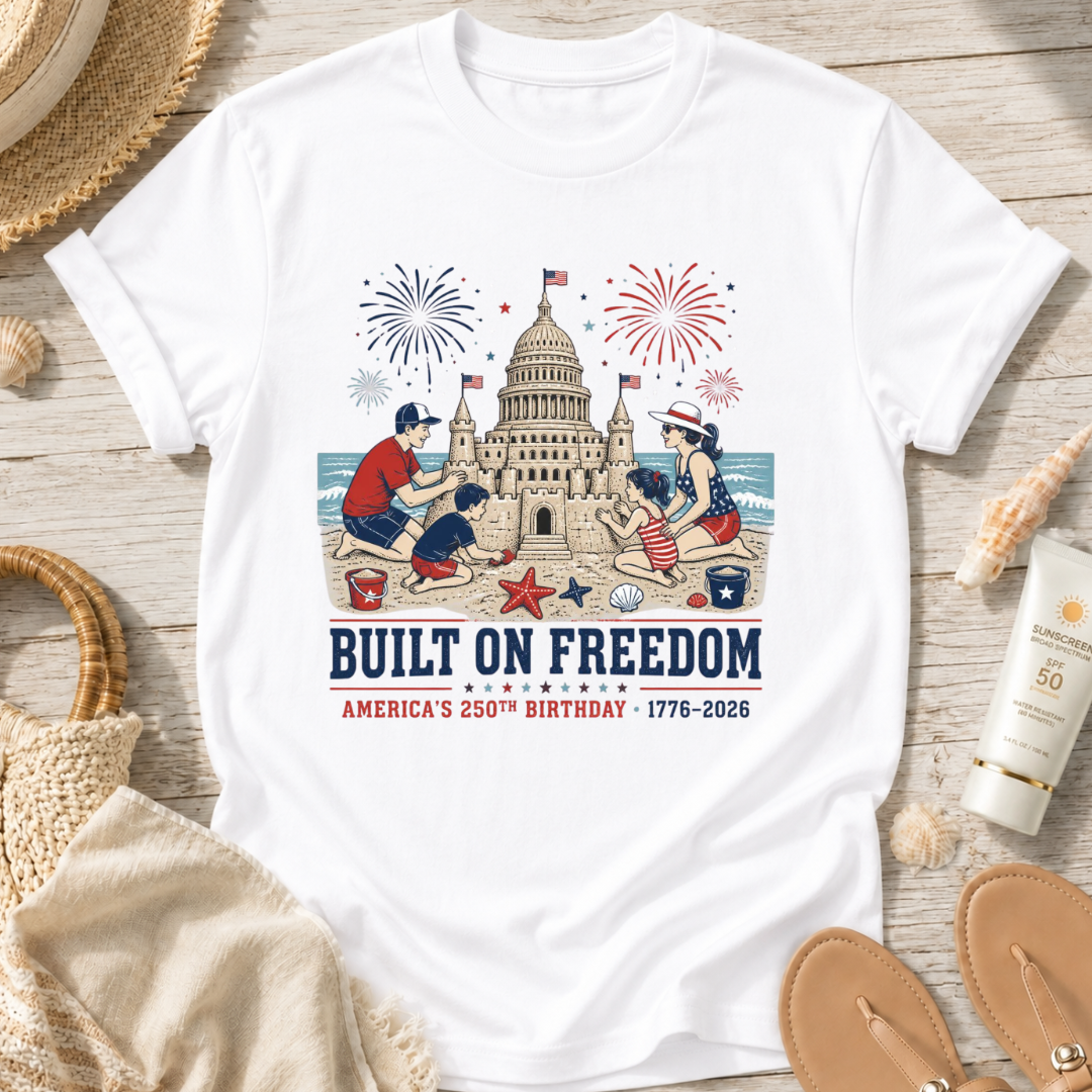 Built on Freedom Sandcastle T-Shirt