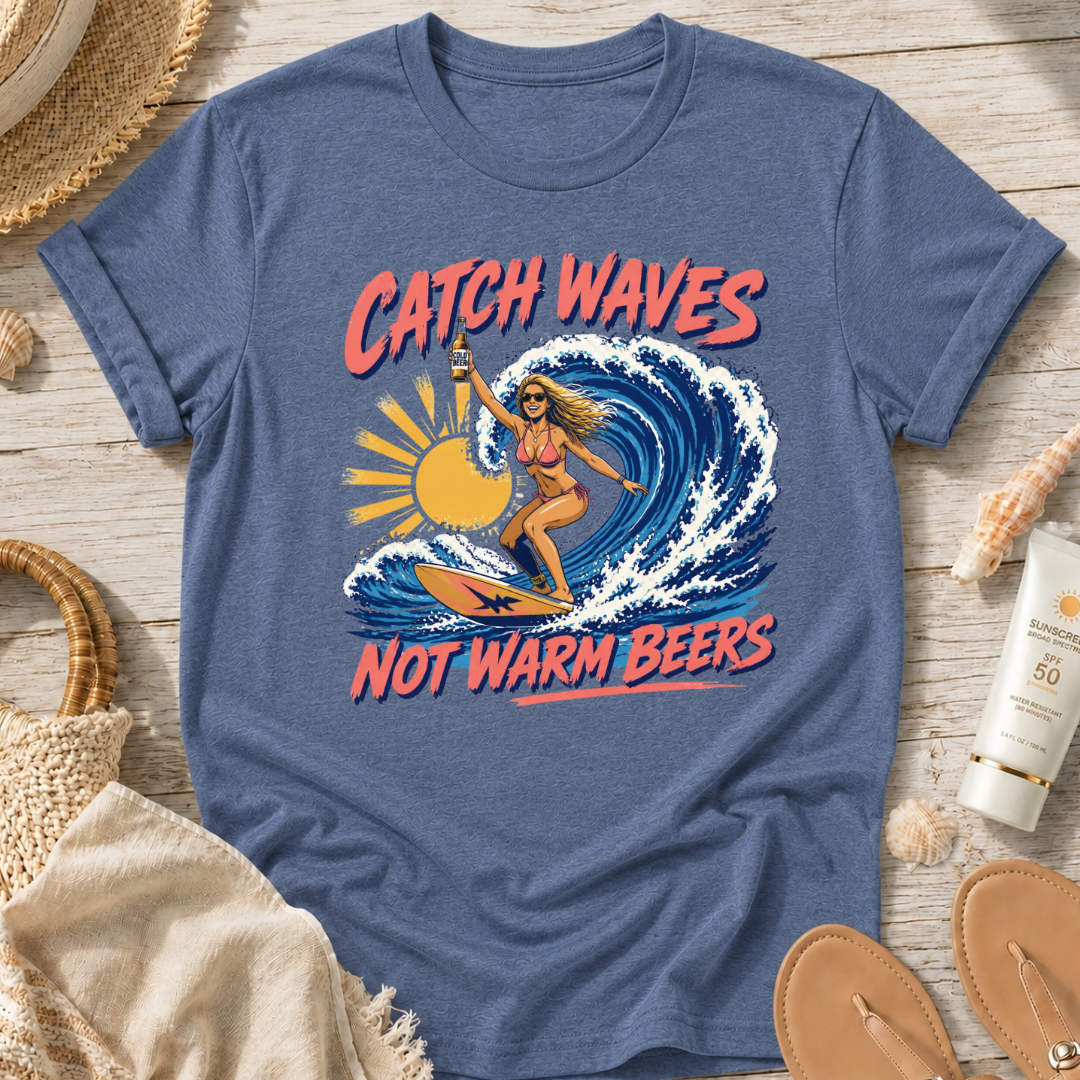 Catch Waves Not Warm Beers T-Shirt