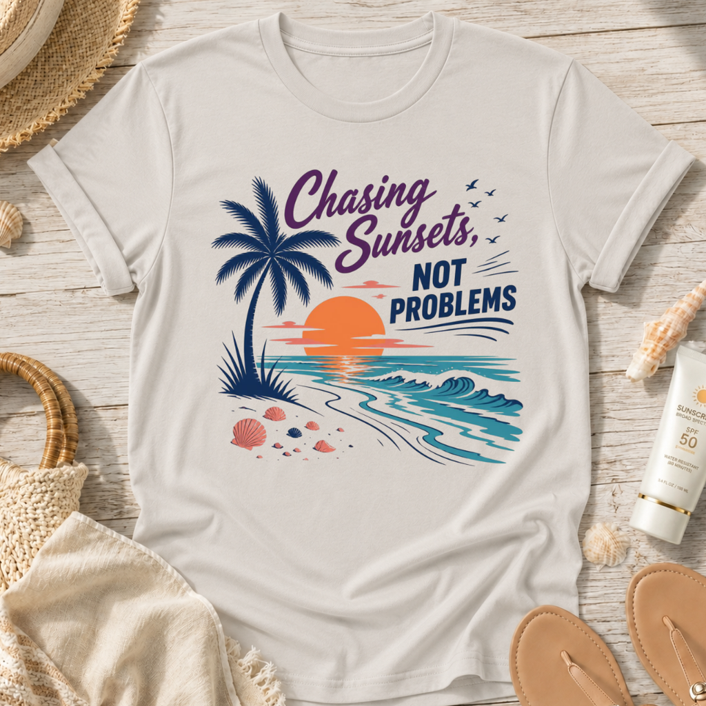 Chasing Sunsets, Not Problems T-Shirt