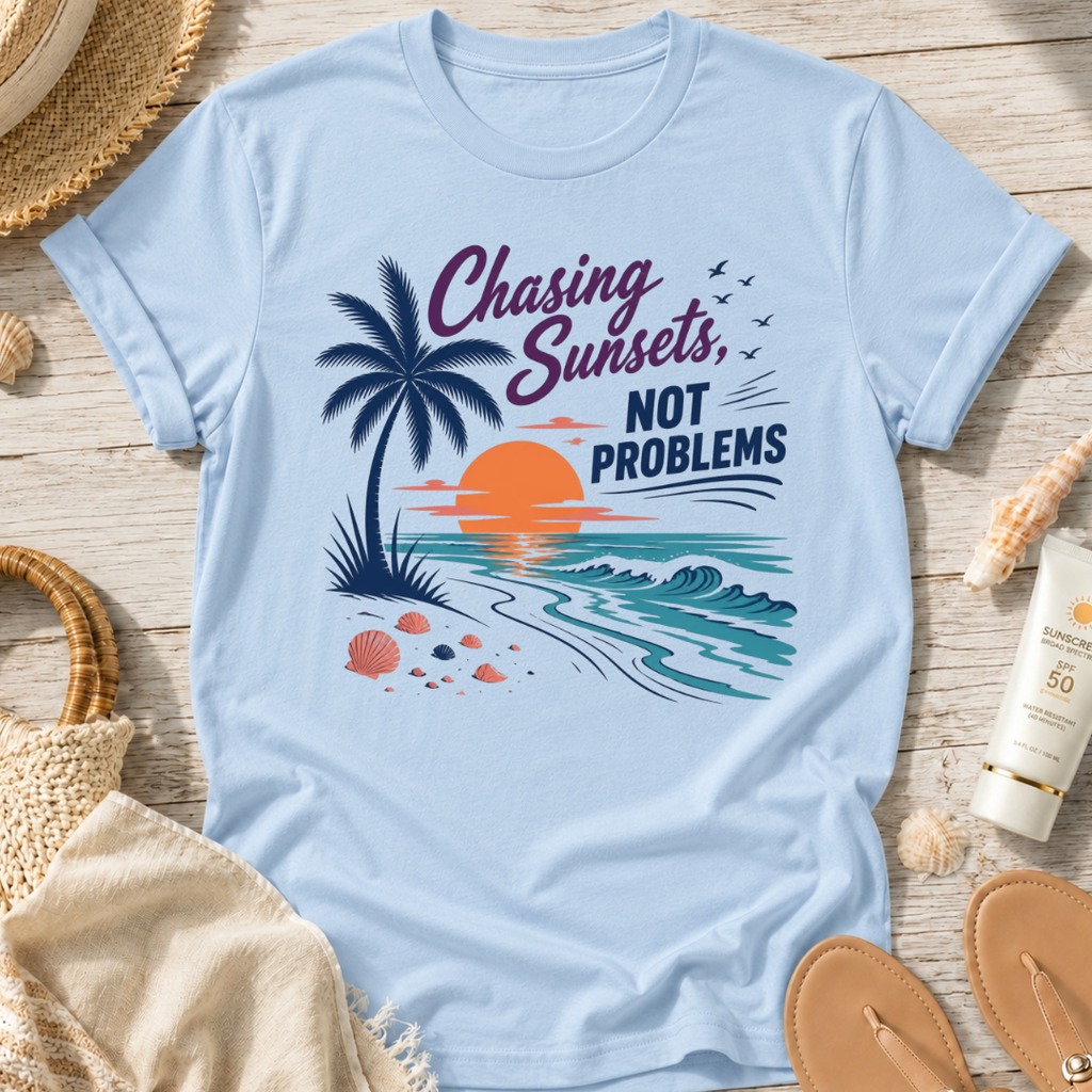 Chasing Sunsets, Not Problems T-Shirt