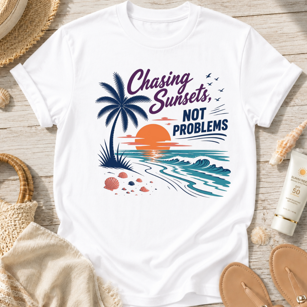 Chasing Sunsets, Not Problems T-Shirt
