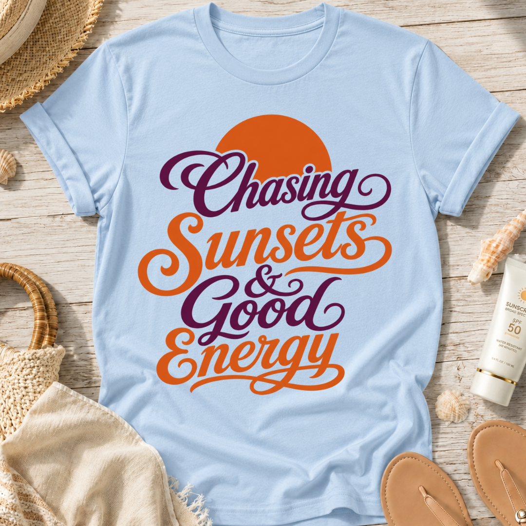 Chasing Sunsets & Good Energy T‑Shirt