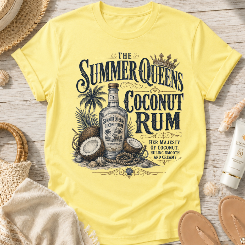 The Summer Queens Coconut Rum Bottle T-Shirt