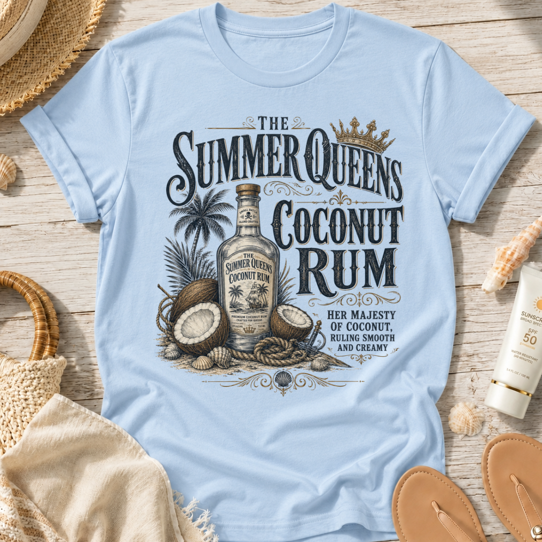 The Summer Queens Coconut Rum Bottle T-Shirt