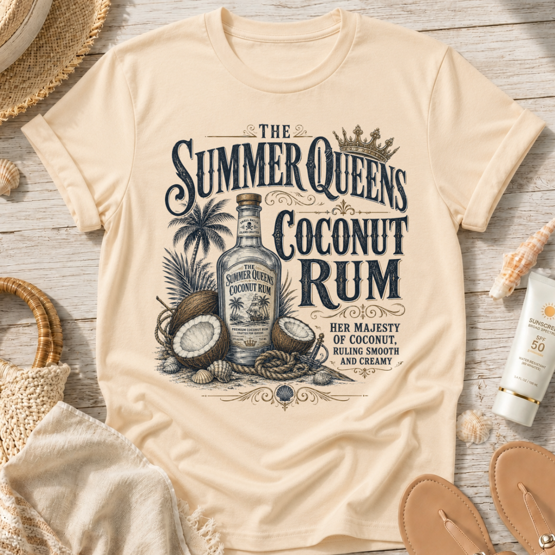 The Summer Queens Coconut Rum Bottle T-Shirt