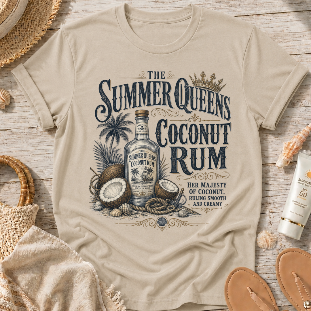 The Summer Queens Coconut Rum Bottle T-Shirt