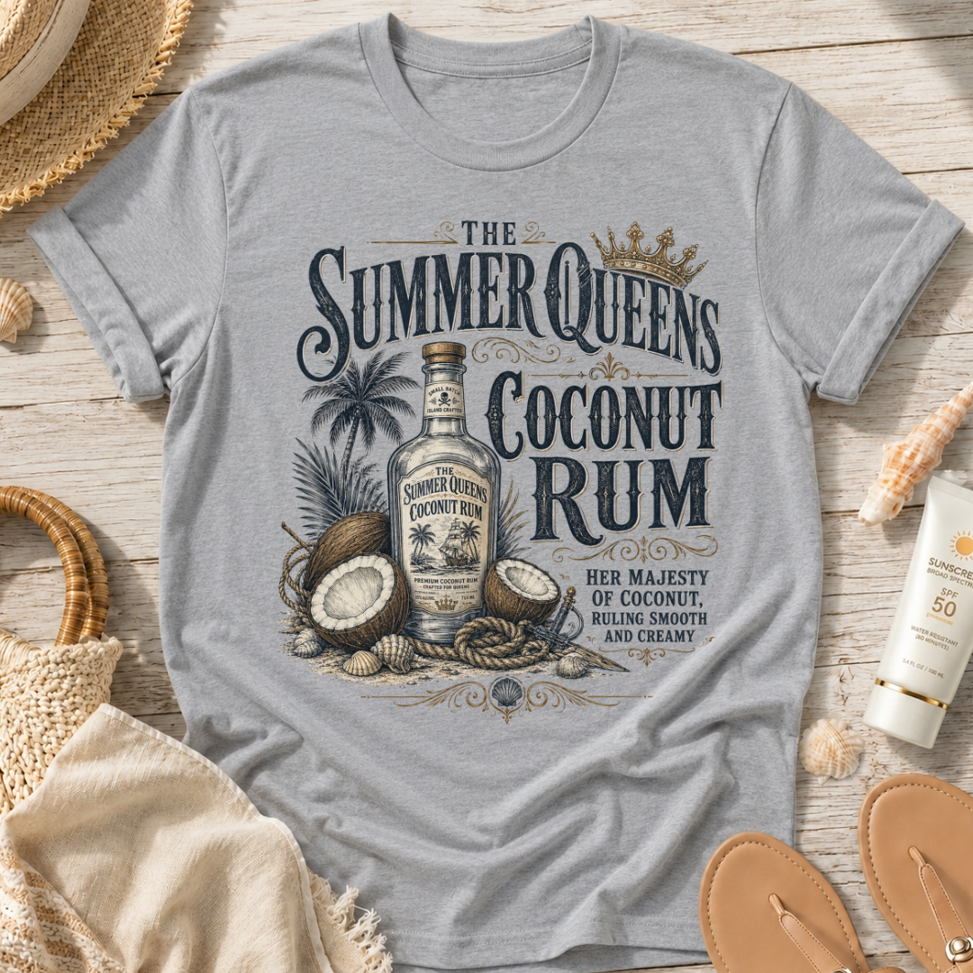 The Summer Queens Coconut Rum Bottle T-Shirt