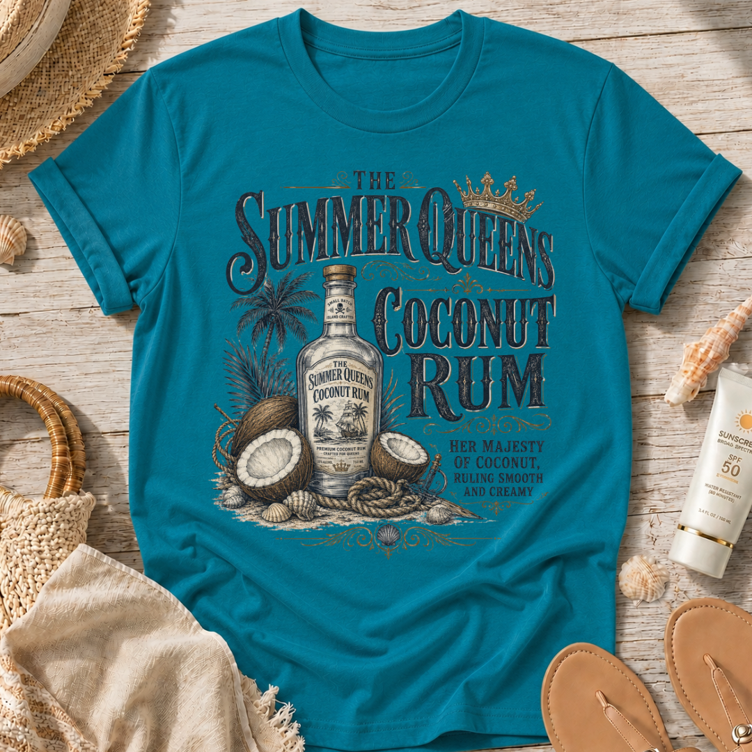The Summer Queens Coconut Rum Bottle T-Shirt