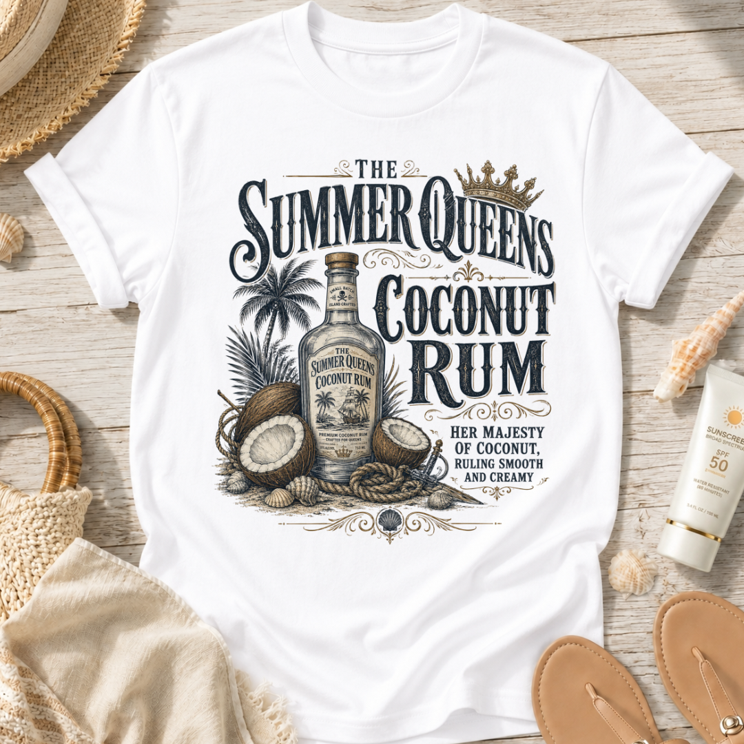 The Summer Queens Coconut Rum Bottle T-Shirt