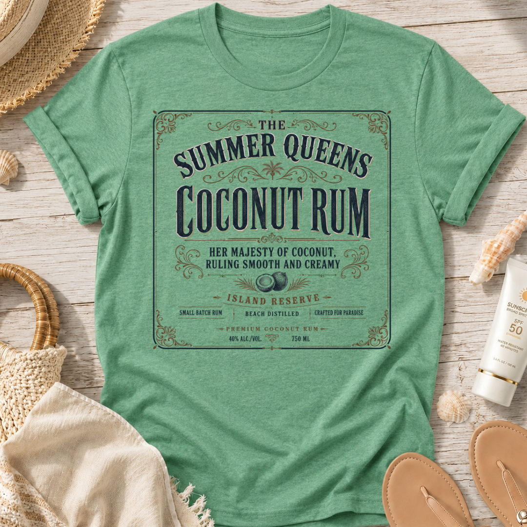 The Summer Queens Coconut Rum Label T-Shirt