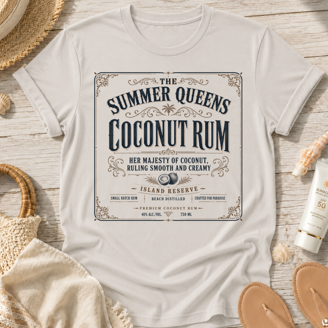 The Summer Queens Coconut Rum Label T-Shirt