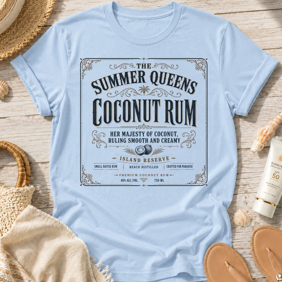 The Summer Queens Coconut Rum Label T-Shirt