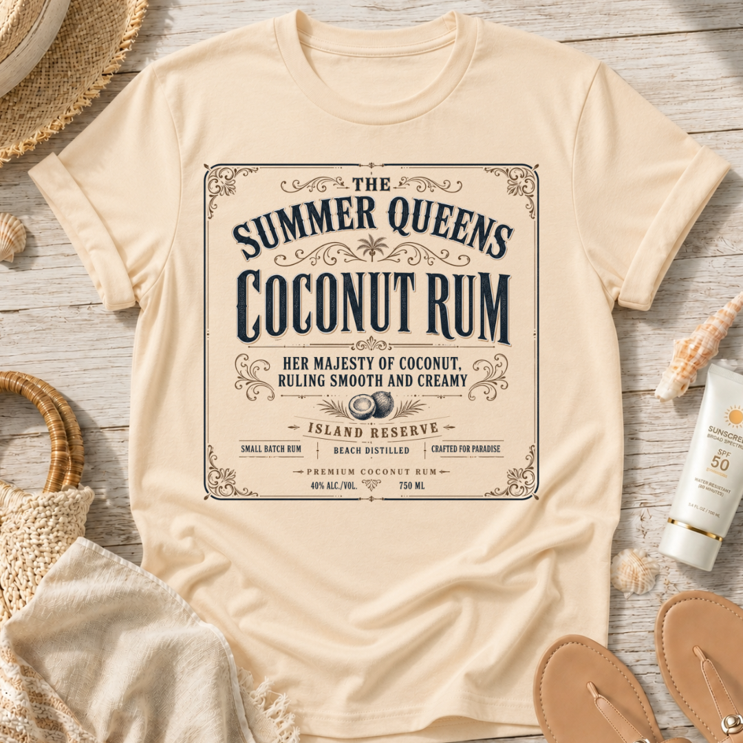 The Summer Queens Coconut Rum Label T-Shirt
