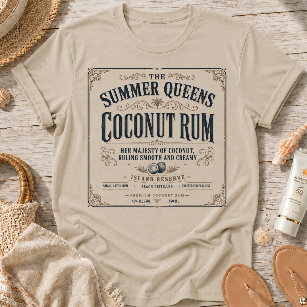The Summer Queens Coconut Rum Label T-Shirt