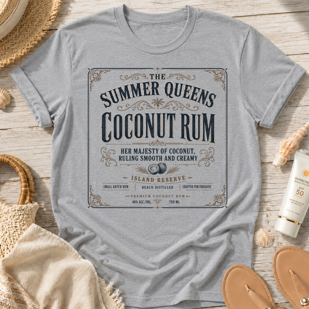 The Summer Queens Coconut Rum Label T-Shirt