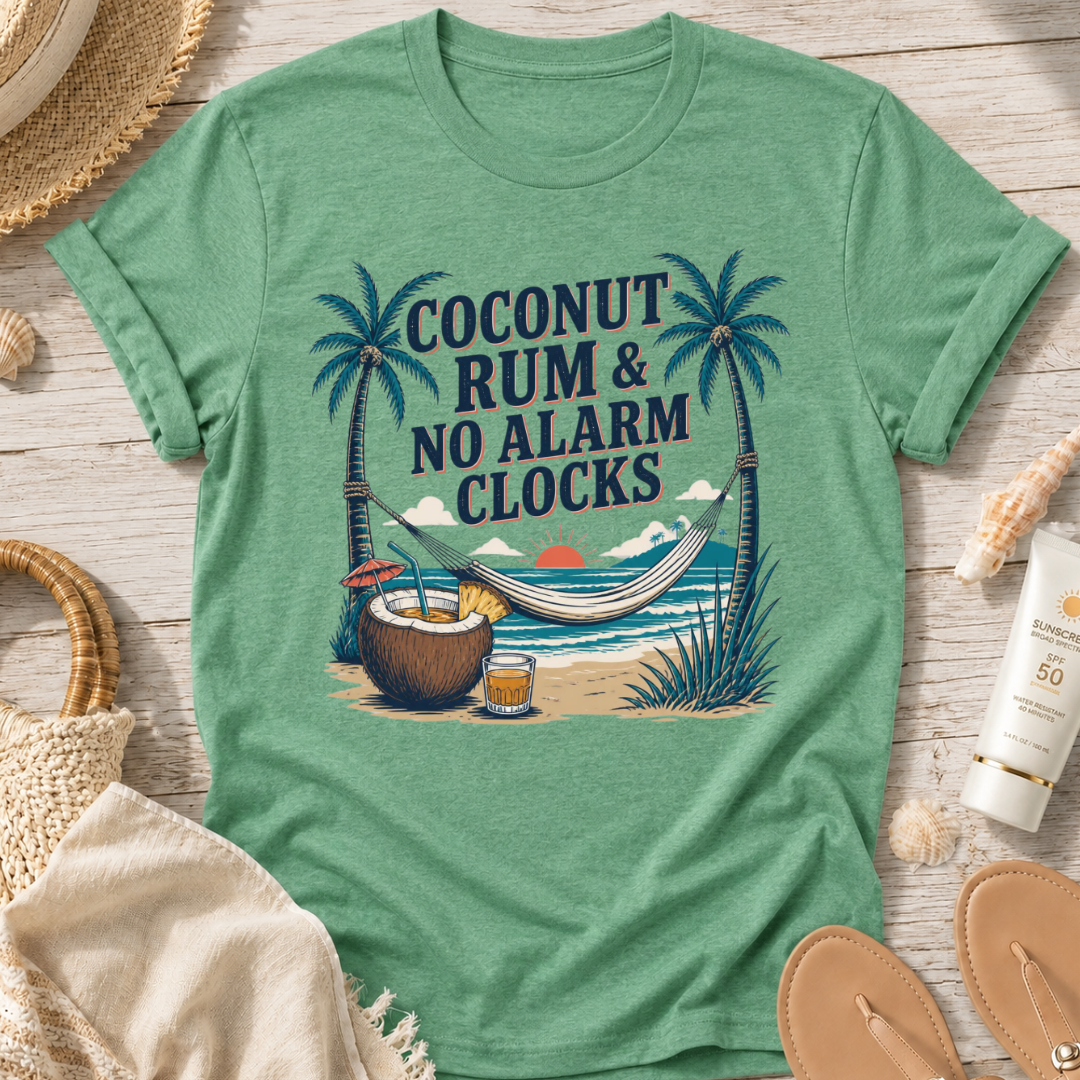 Coconut Rum & No Alarm Clocks T-Shirt