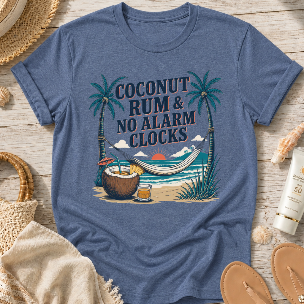 Coconut Rum & No Alarm Clocks T-Shirt