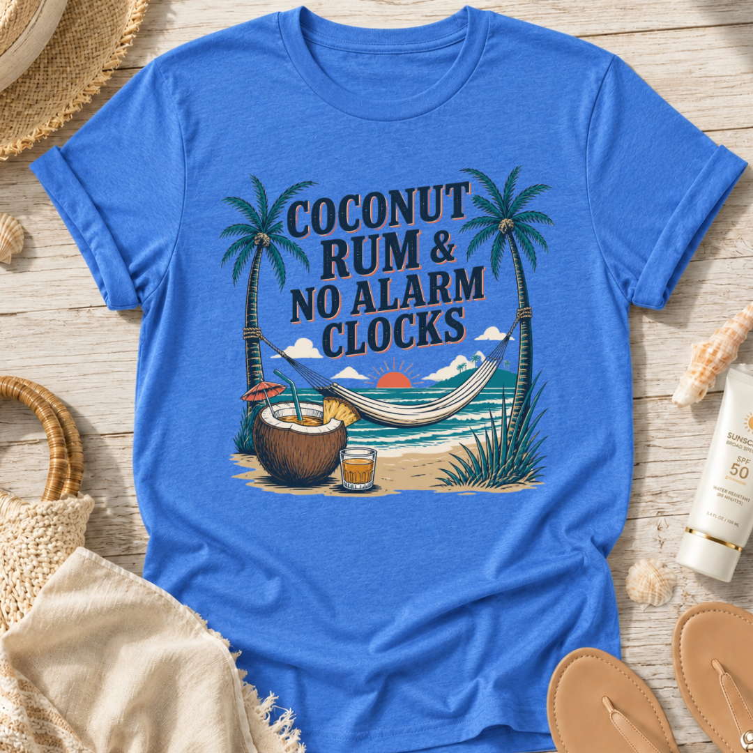 Coconut Rum & No Alarm Clocks T-Shirt