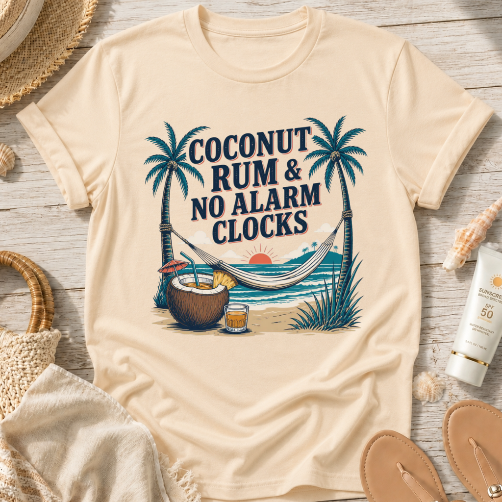 Coconut Rum & No Alarm Clocks T-Shirt