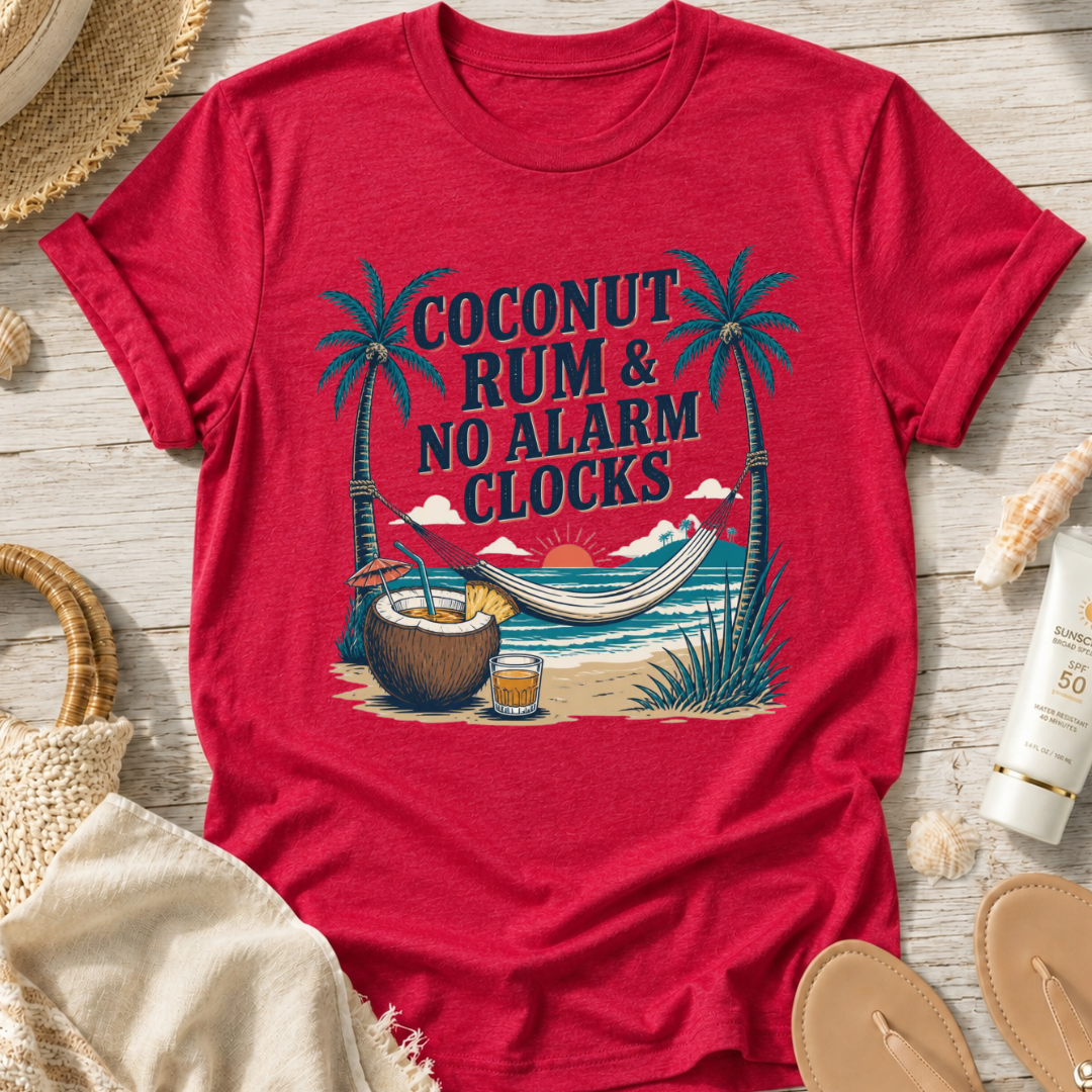 Coconut Rum & No Alarm Clocks T-Shirt