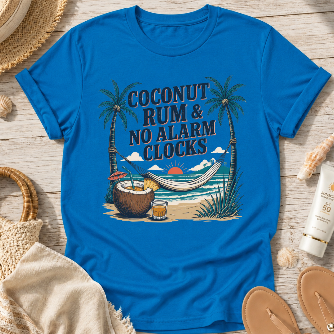 Coconut Rum & No Alarm Clocks T-Shirt