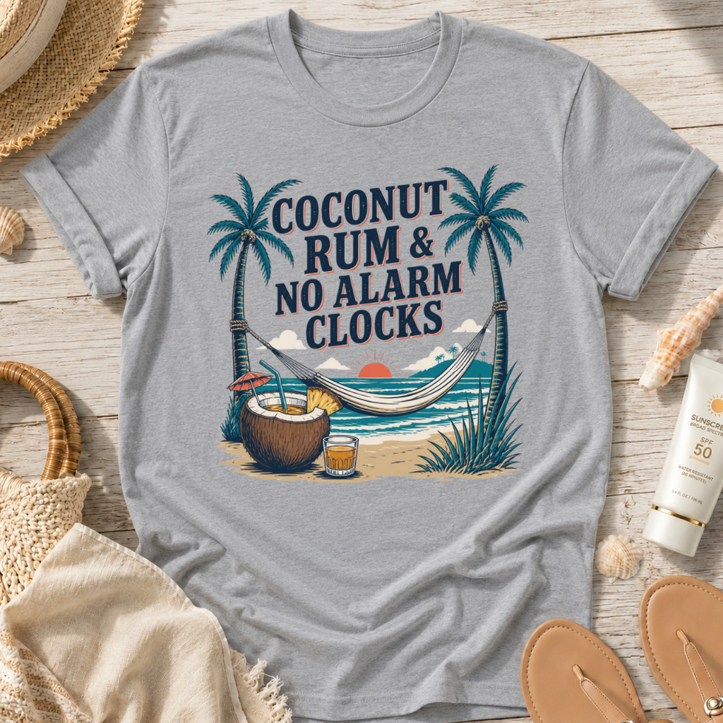 Coconut Rum & No Alarm Clocks T-Shirt