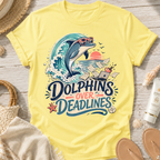 Dolphins Over Deadlines Beach T-Shirt