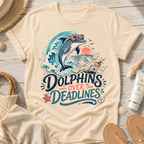 Dolphins Over Deadlines Beach T-Shirt