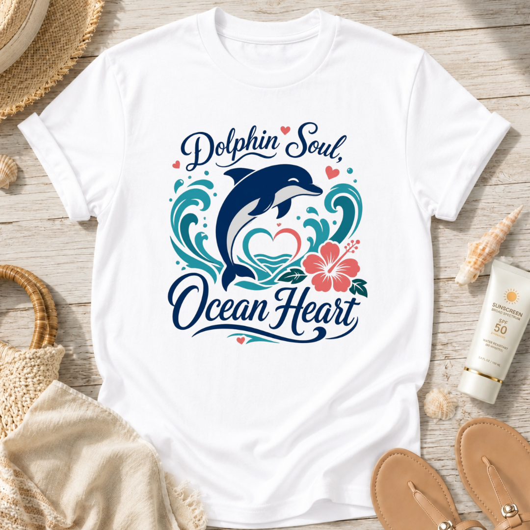 Dolphin Soul Ocean Heart T-Shirt
