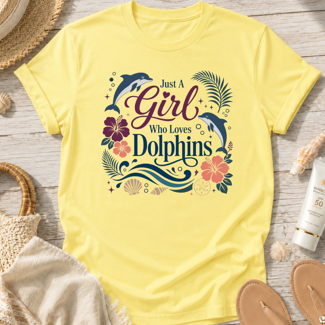 Just A Girl Who Loves Dolphins T‑Shirt