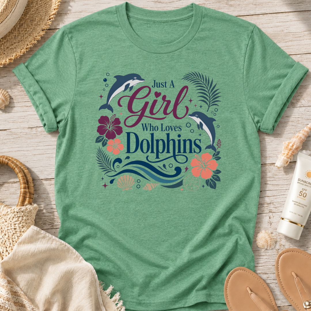 Just A Girl Who Loves Dolphins T‑Shirt