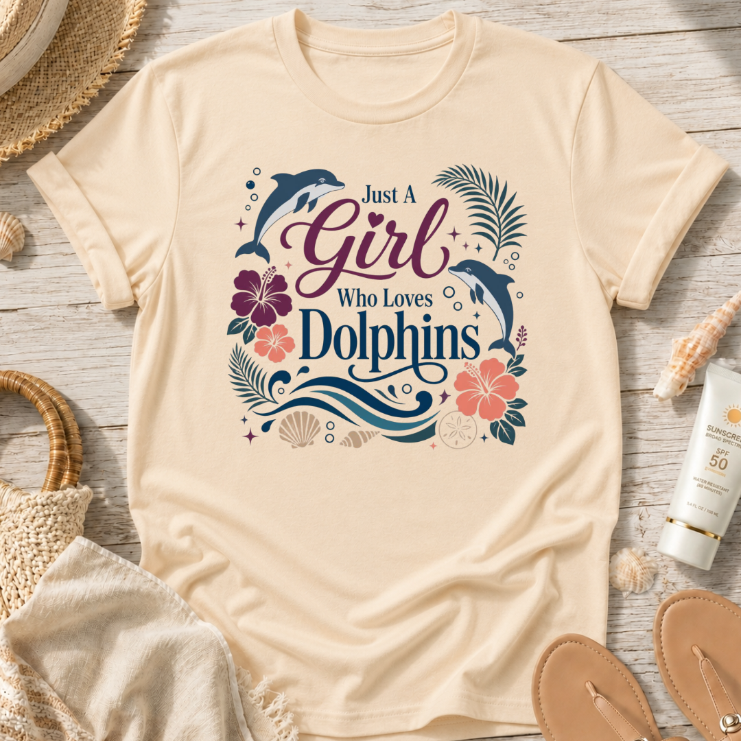 Just A Girl Who Loves Dolphins T‑Shirt