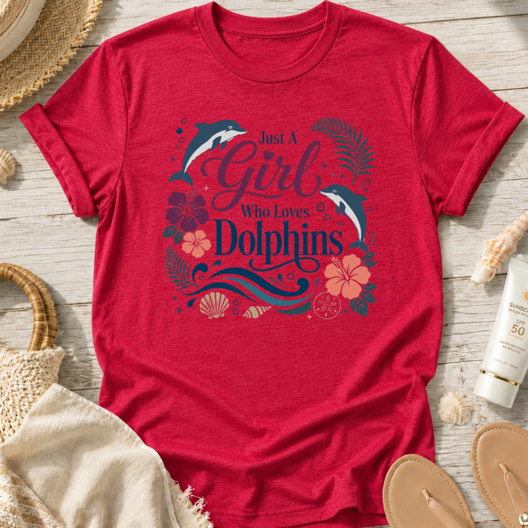 Just A Girl Who Loves Dolphins T‑Shirt