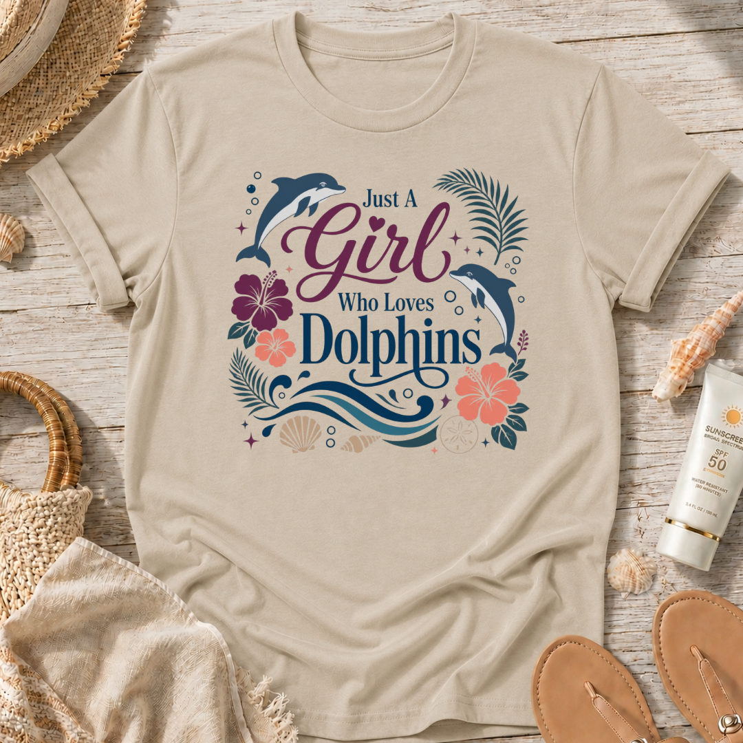 Just A Girl Who Loves Dolphins T‑Shirt