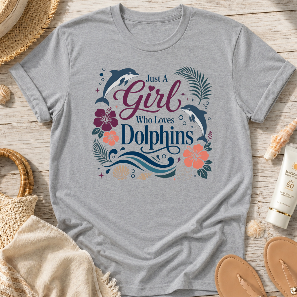 Just A Girl Who Loves Dolphins T‑Shirt