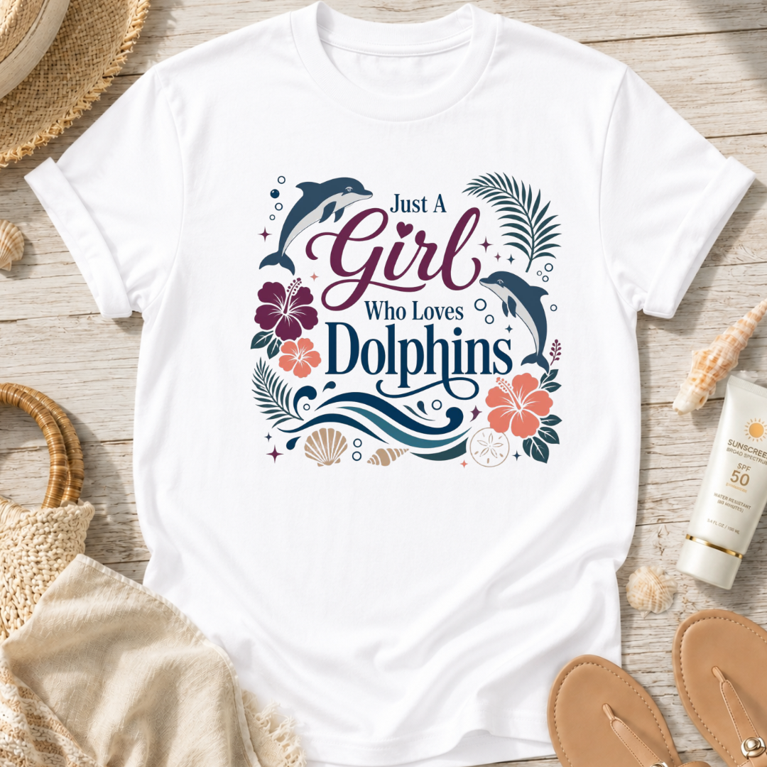 Just A Girl Who Loves Dolphins T‑Shirt