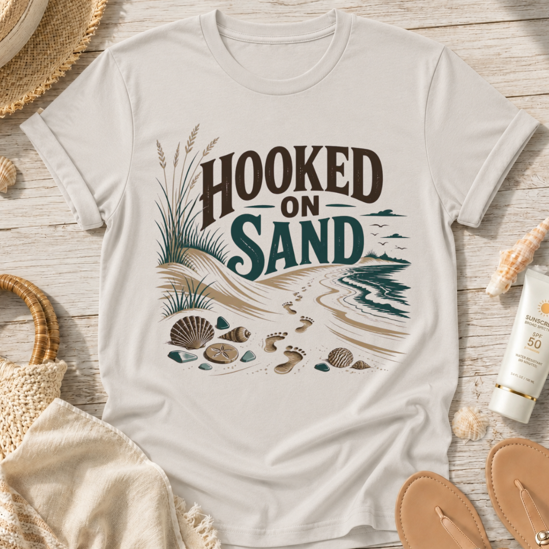 Hooked on Sand Beach T-Shirt